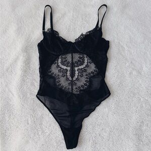 Aritzia Encore Black Lace Bodysuit